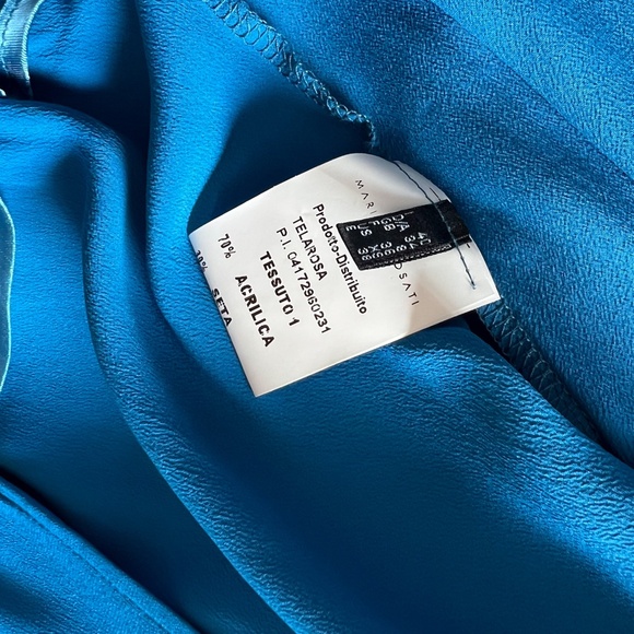 $280 NWT Mariella Rosati Made In Italy Blue Zip Up Top Blouse Long Sleeve 40IT - Picture 13 of 17